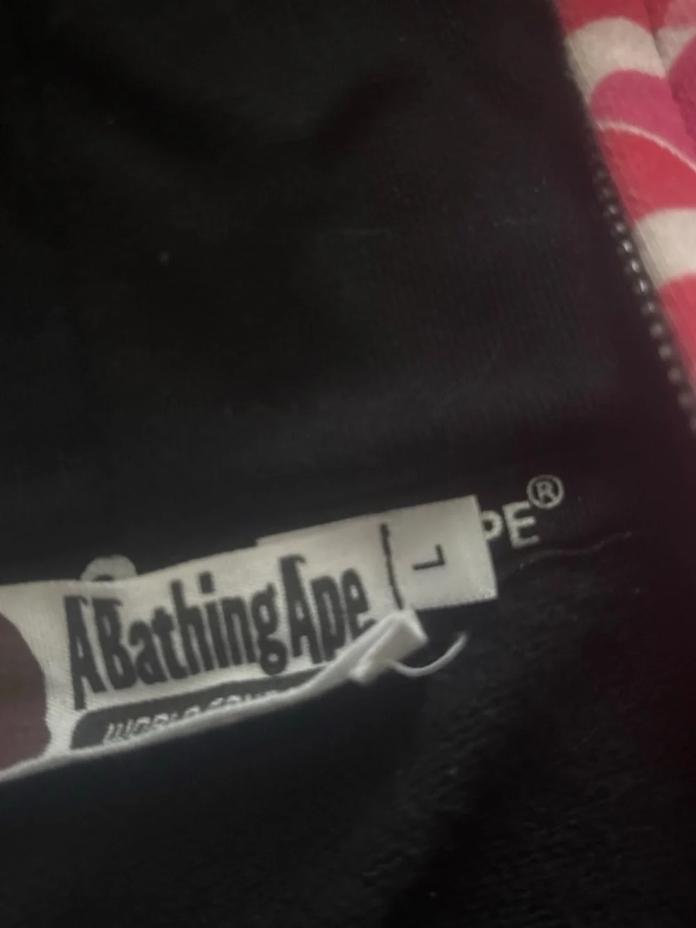 Bape Black Zip-Up Shark Hoodie with Red Camo Hood